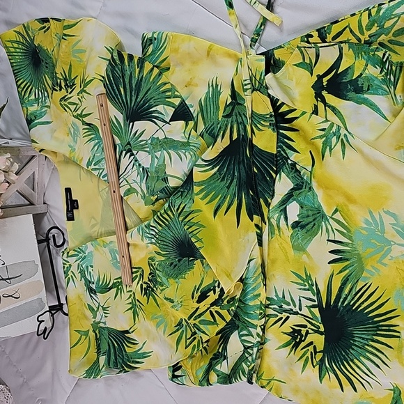 I.N.C Maxi Wrap Tropical Vacation Maxi Vibrant Dress Beach Cocktail Party - Picture 8 of 15